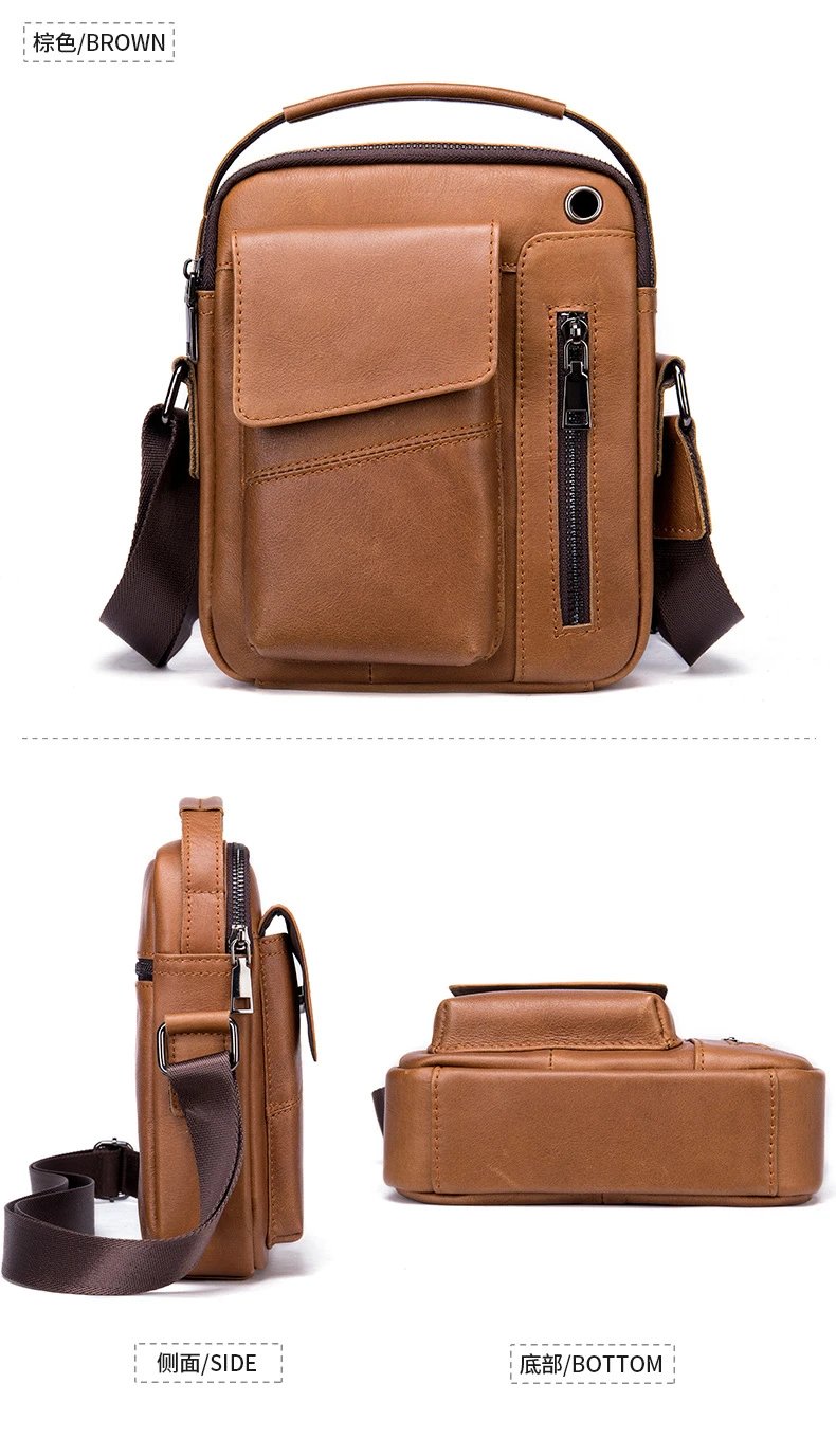 Design Leather Crossbody Bag Black - 32
