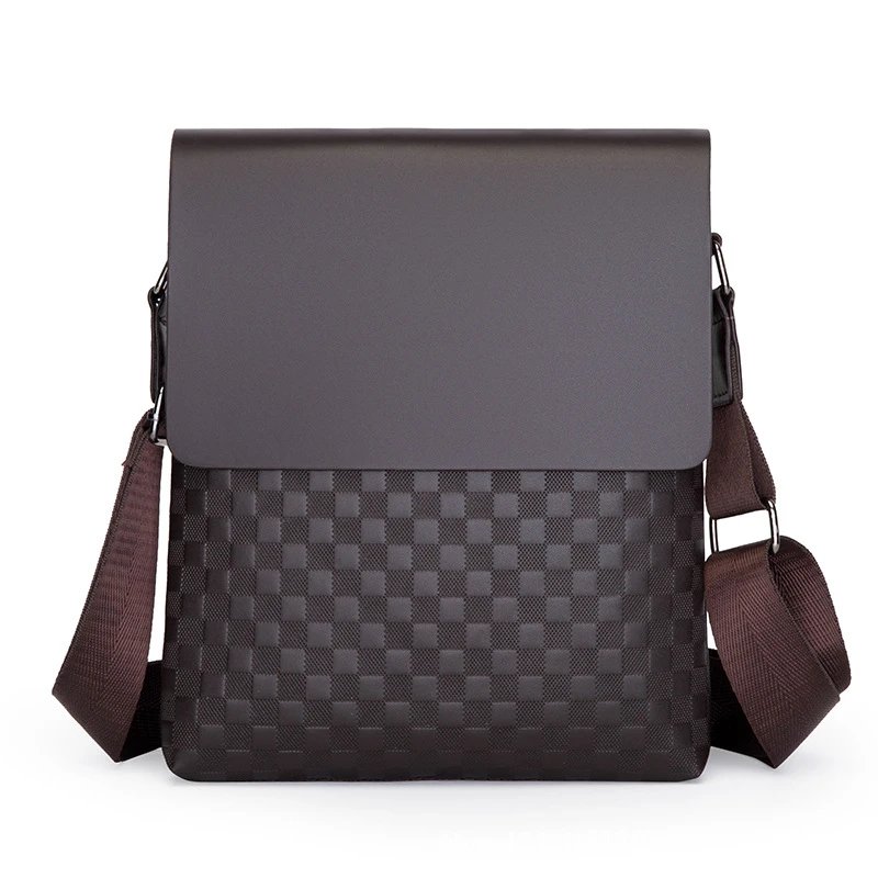 Design Woven Texture Crossbody Bag in Dark Brown