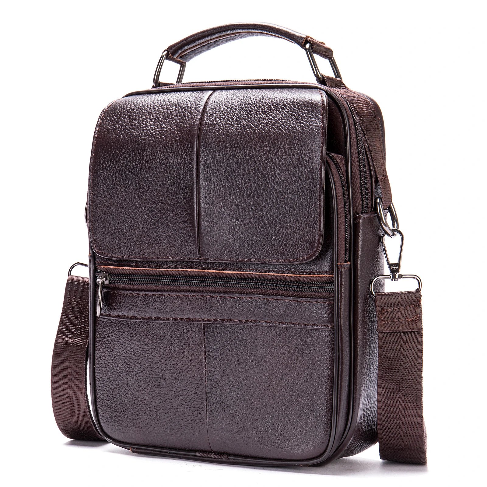 Design Leather Messenger Bag Brown Crossbody Bags