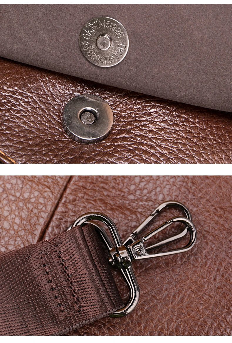 Design Leather Messenger Bag Brown Crossbody Bag - 28