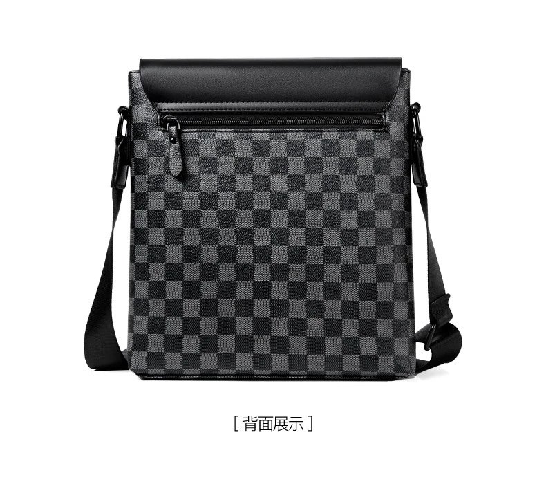 Design Messenger Bag Black Monogram Pattern Crossbody Bag - 37