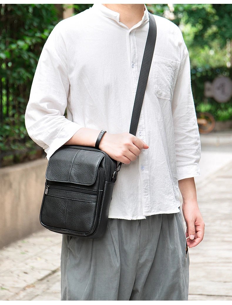 Design Leather Messenger Bag Brown Crossbody Bag - 17