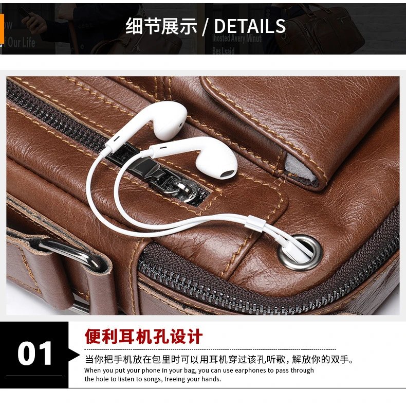 Design Leather Crossbody Bag Black - 36