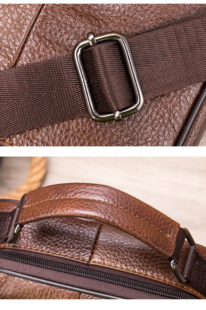 Design Leather Messenger Bag Brown Crossbody Bag - 29