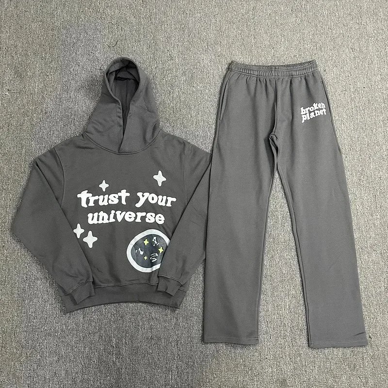 Graphic Hoodie and Jogger Set Multicolor Streetwear