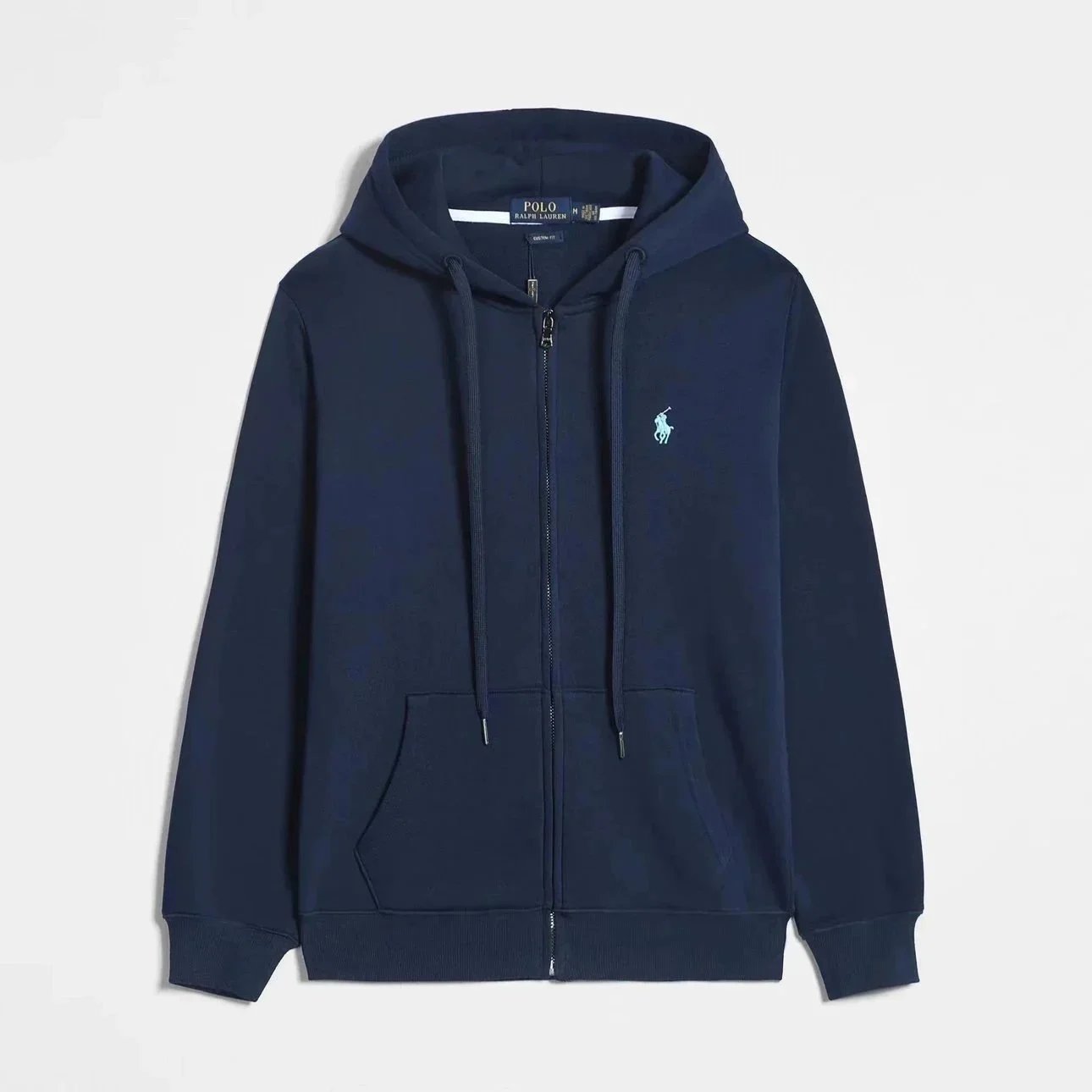 Hoodies navy blue(blue logo)zipper