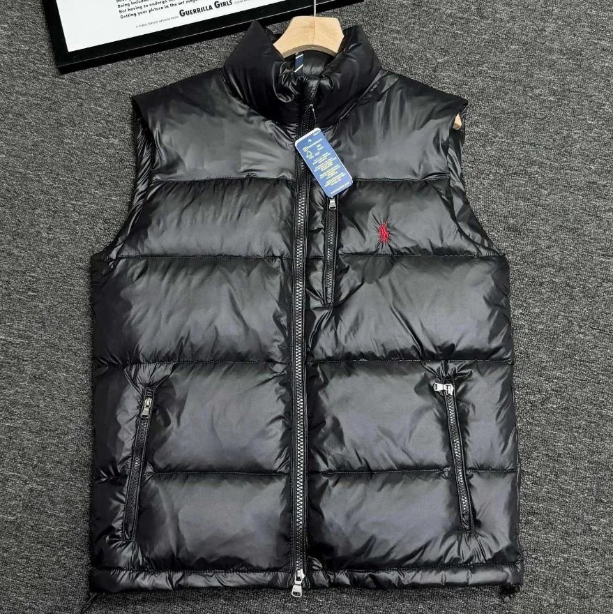 Bright black down vest