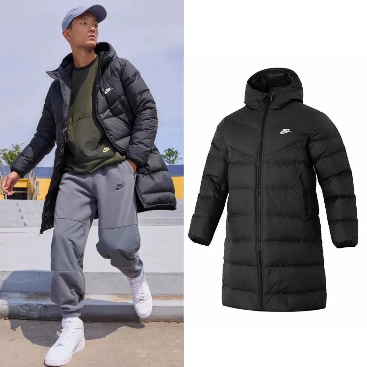 23SS秋冬款 耐克Nike 男子SF WR 650-D FLD PARKA 经典刺绣小标Logo运动休闲日常百搭防风连帽中长款鸭绒保暖大衣羽绒服FB8180-010