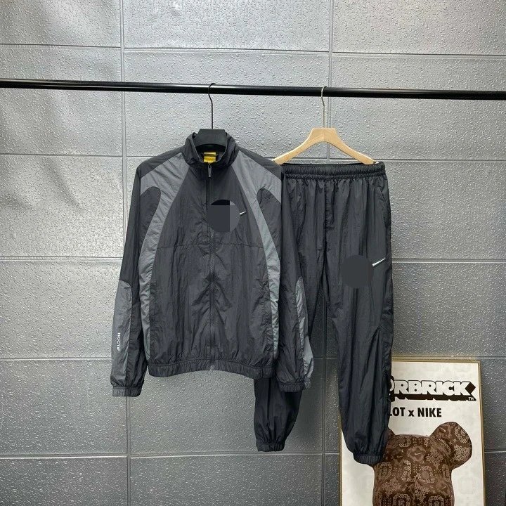 秋季新款NK联名Noc休闲裤 钩子字母印花男女情侣款拉链轻薄束脚裤