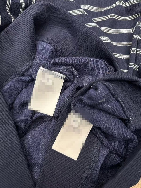 Design Half-Zip Striped Polo Navy Blue Top - 7