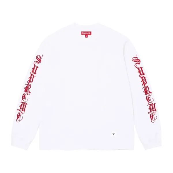 Supreme Gothic Sleeve Long-Sleeve T-Shirt White - 1