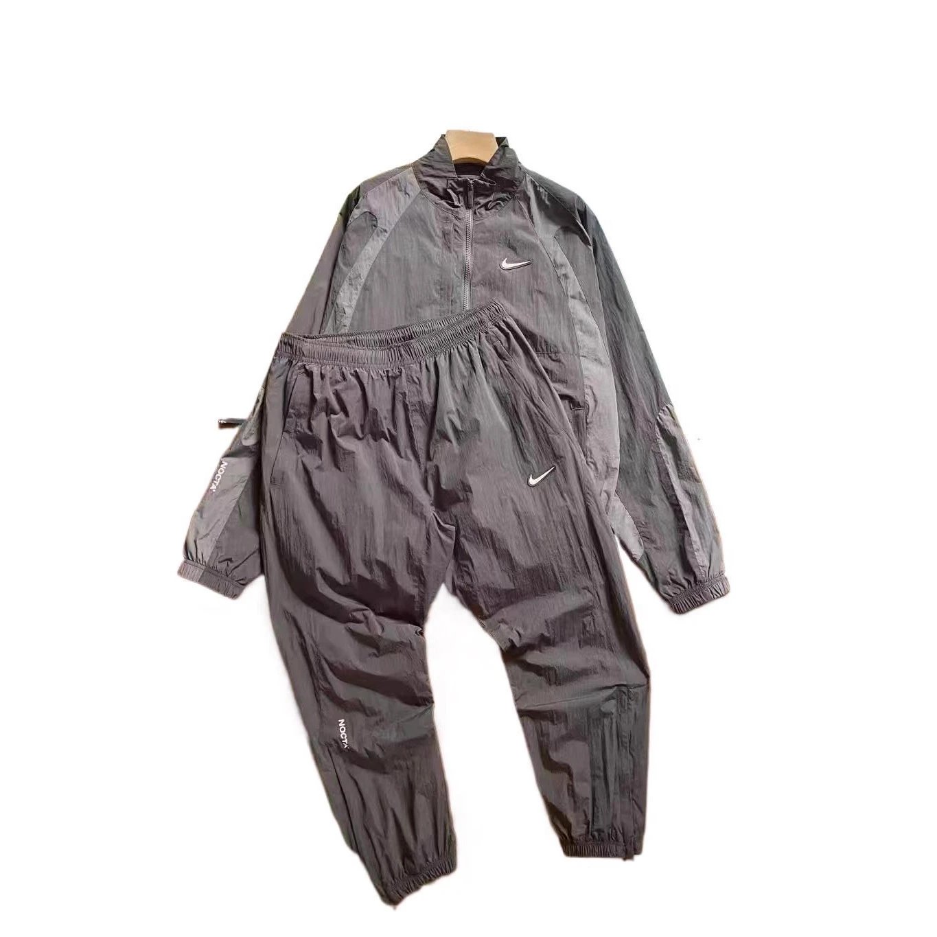 三标齐全新款noc联名钩子男风衣夹克 撞色拼接立领男女情侣外套棉