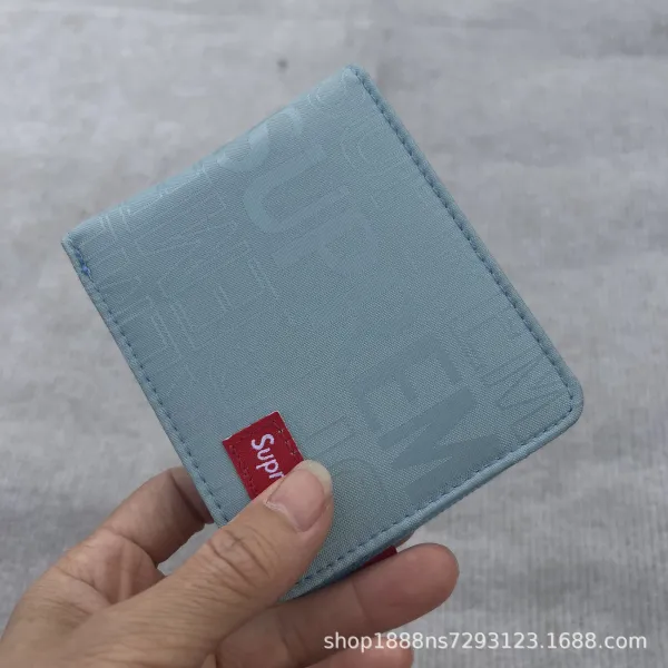 Supreme Logo Patch Wallet Light Blue Short Wallet - 1