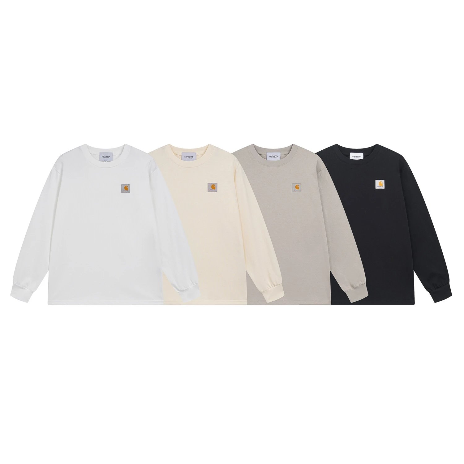 金标刺绣长袖T恤薄宽松潮情侣装外贸跨境潮卡哈特卫衣