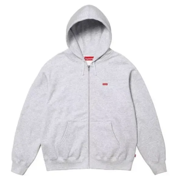 Supreme Box Logo Full-Zip Hoodie Heather Gray - 1