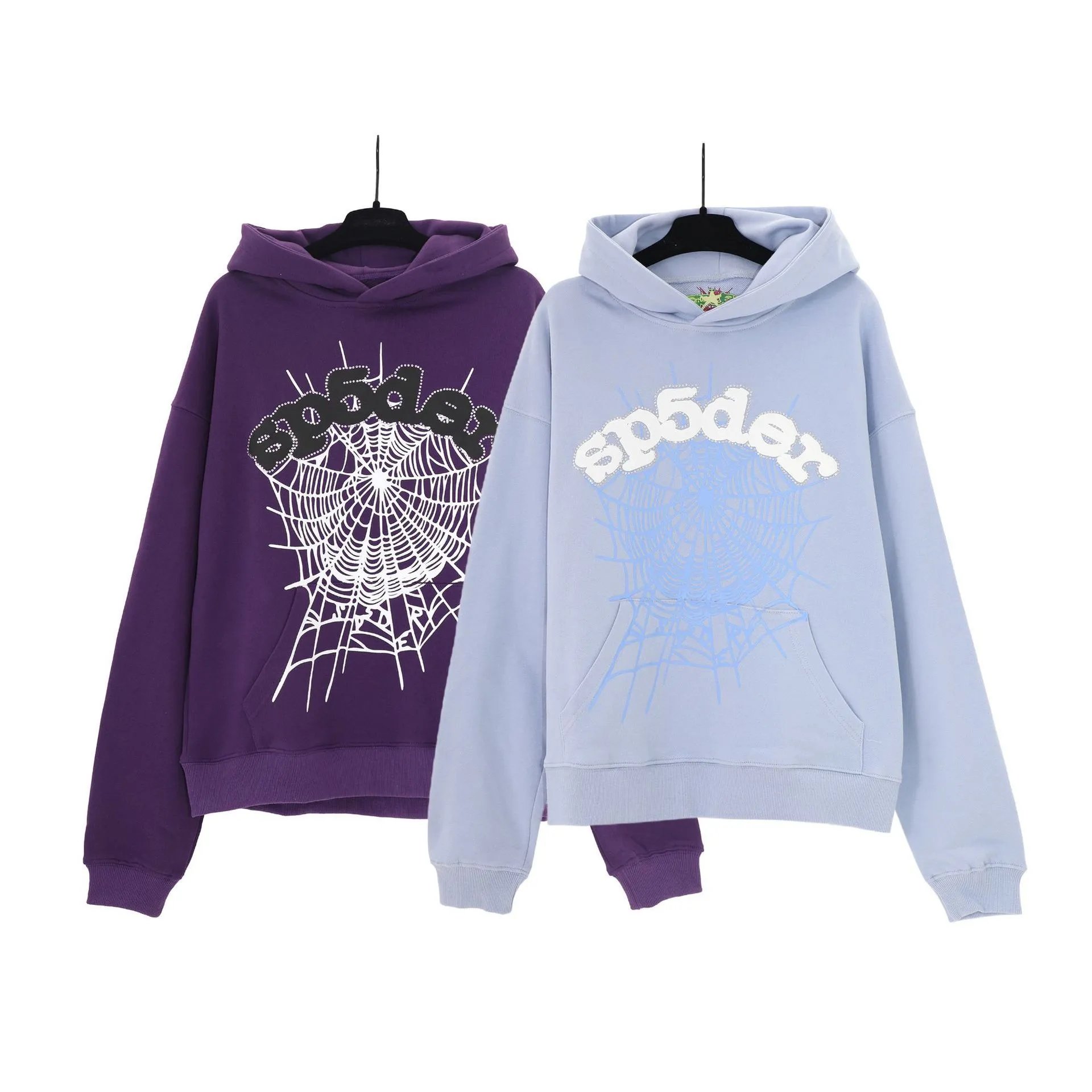 Spider Web Rhinestone Hoodie Black - 20