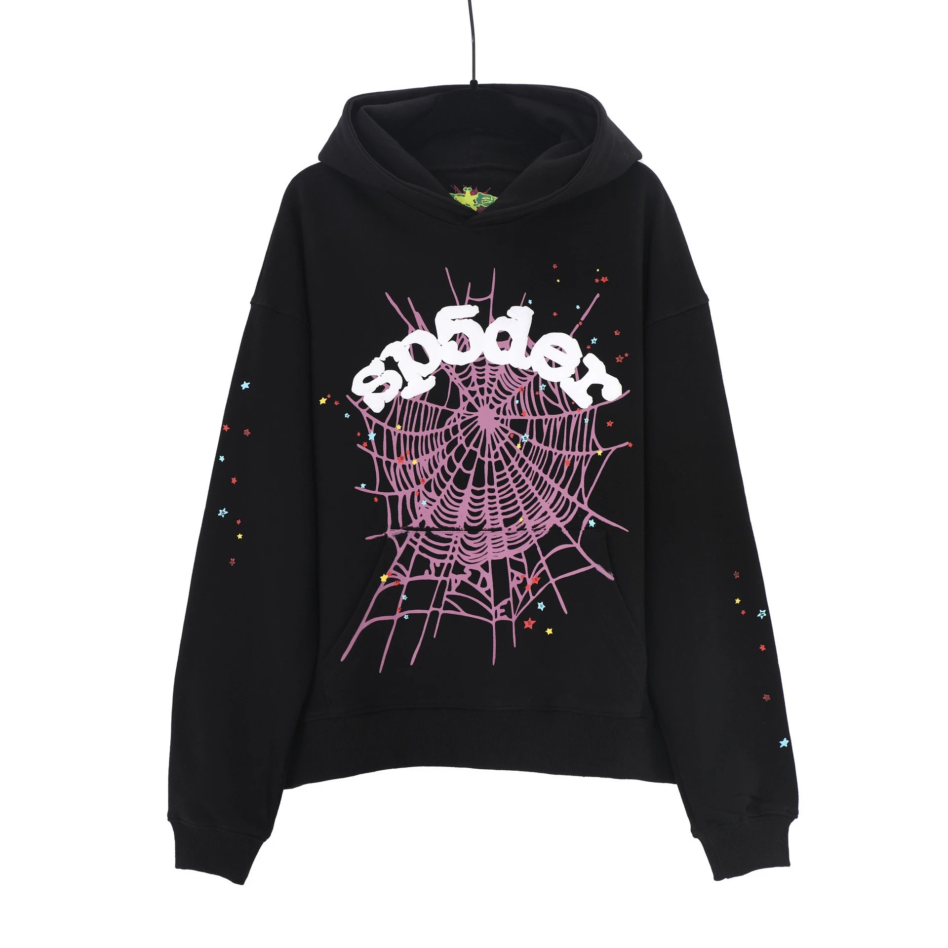 Spider Web Rhinestone Hoodie Black - 41