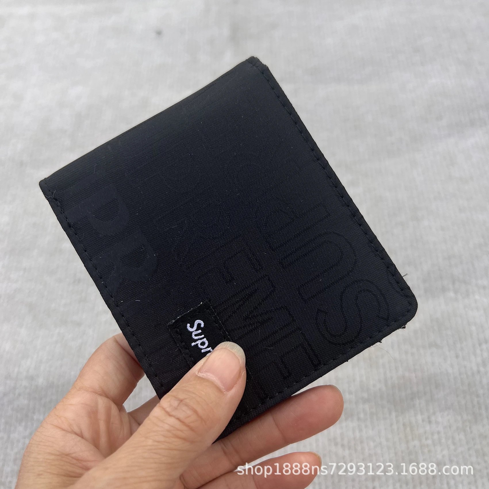 Supreme Monogram Nylon Short Wallet Black - 1