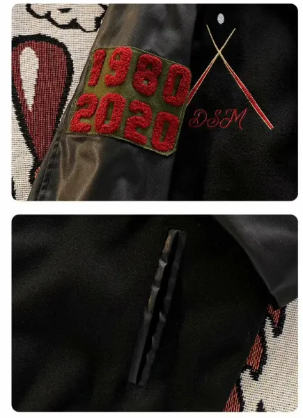Stüssy International 8-Ball Varsity Jacket Black - 10