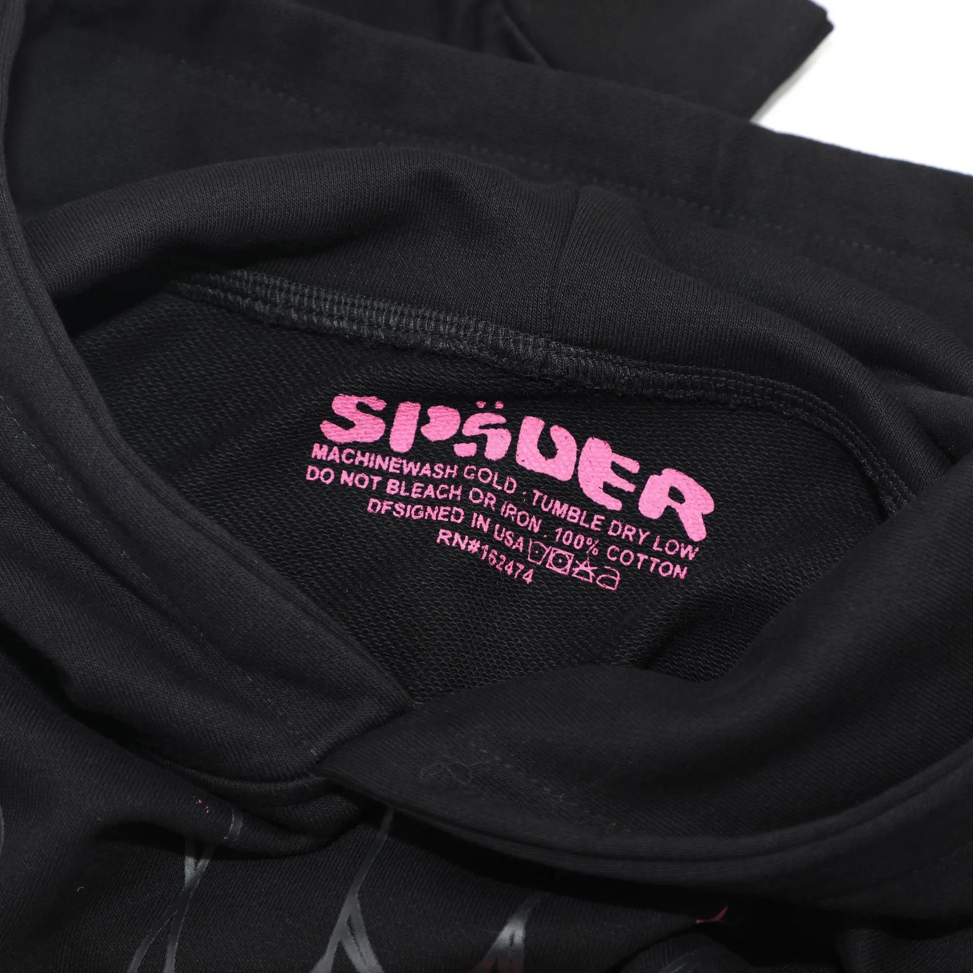 Spider Web Rhinestone Hoodie Black - 15