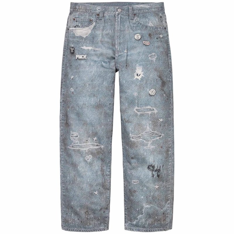 Distressed Graphic Denim Pants [24 styles]