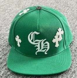 Custom Embroidered 'CL' Logo Snapback Cap Green and Orange Baseball Cap - 6
