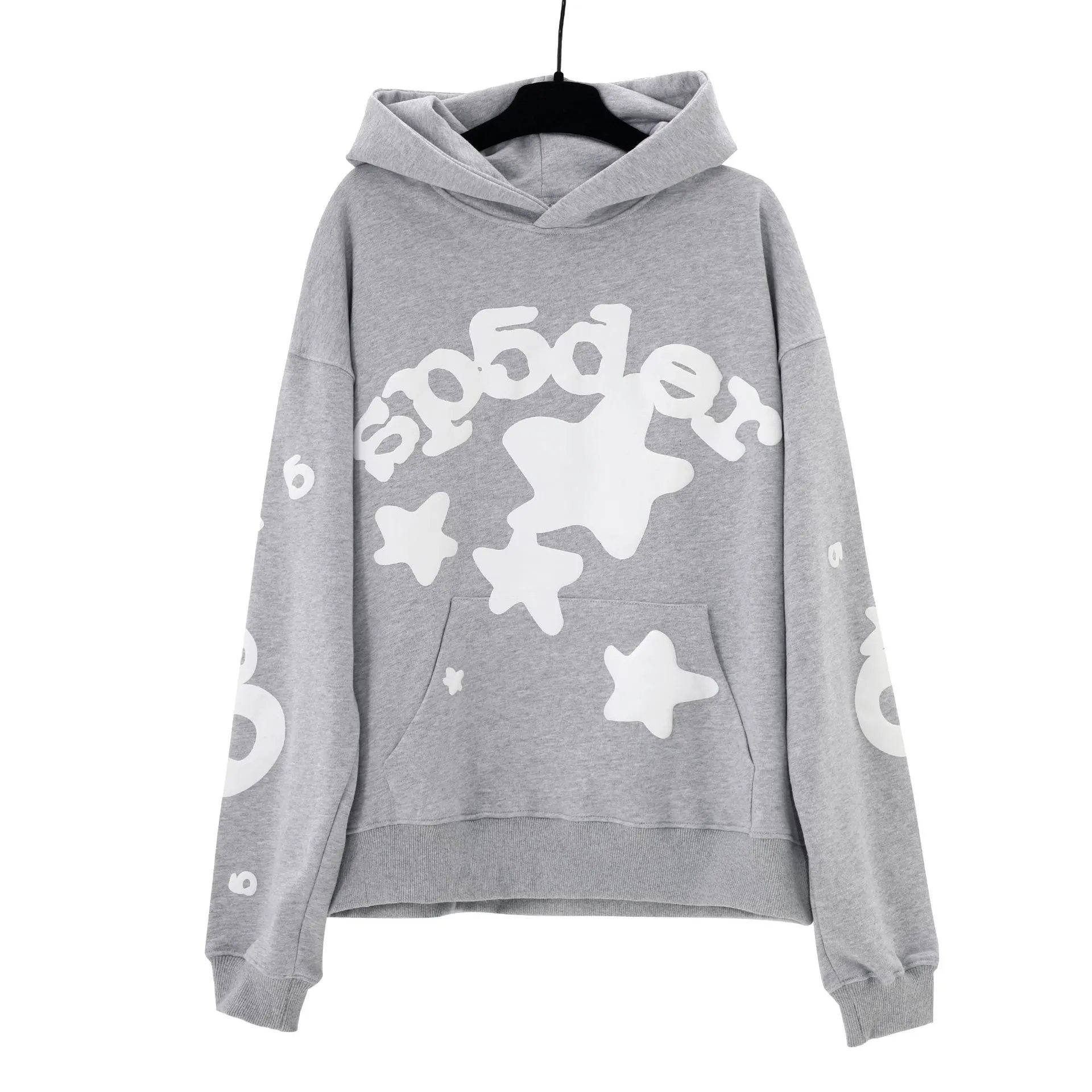 Spider Web Rhinestone Hoodie Black - 34