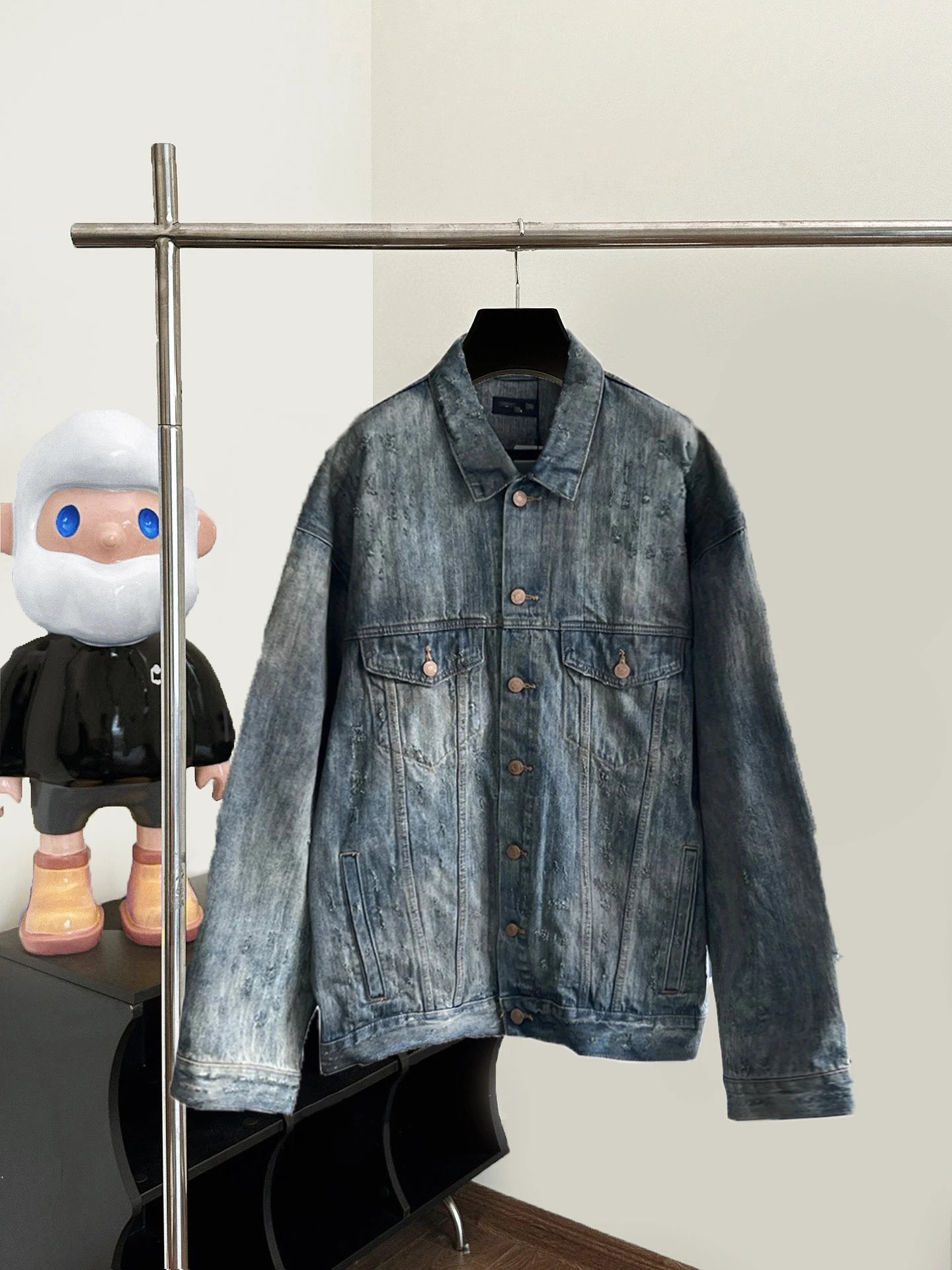 Gallery Dept Distressed Washed Denim Jacket - 4
