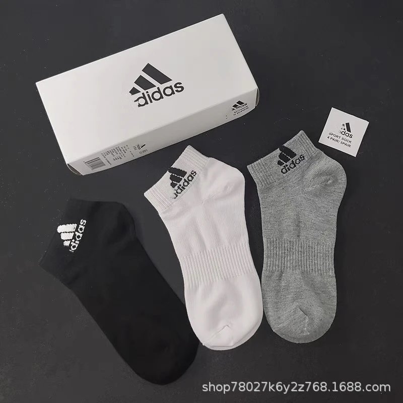 Adidas 5-Pack Mid Crew Socks Black White Grey photo 3