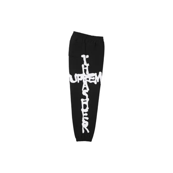 Supreme Cross Logo Sweatpants Black - 1