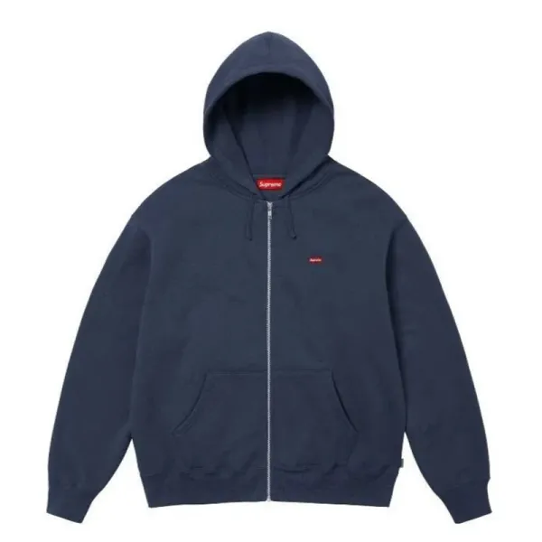 Supreme Box Logo Zip-Up Hoodie Navy - 1