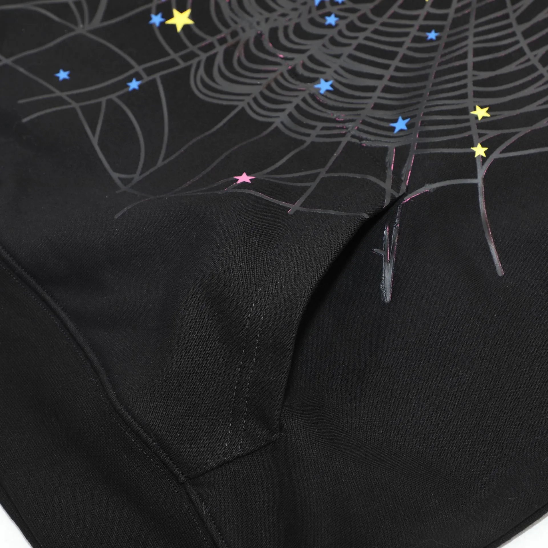 Spider Web Rhinestone Hoodie Black - 16