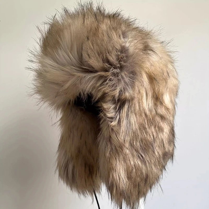 Ushanka Ear Flap Hat / Yellow White