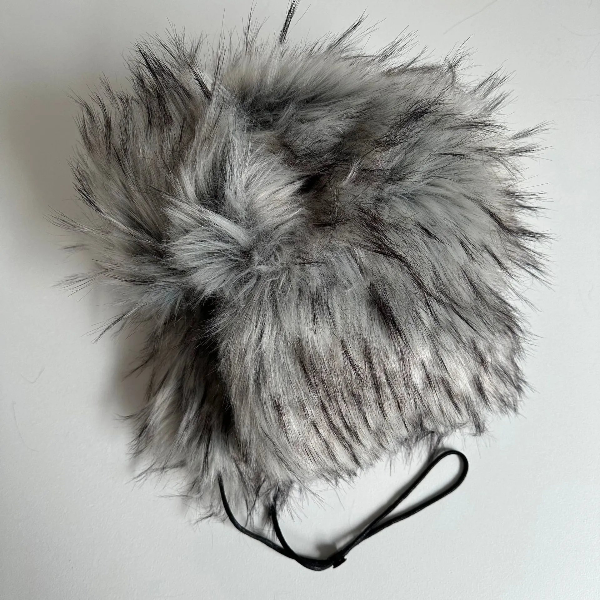 Ushanka Ear Flap Hat Gray White