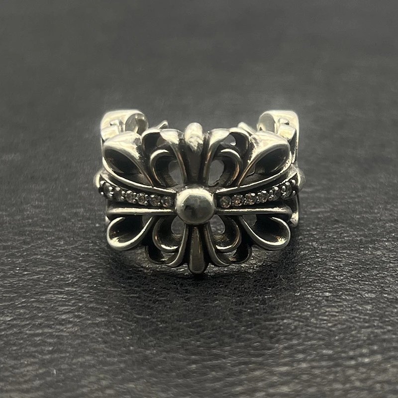 Diamond Iris Flower Ring - [Adjustable Open]