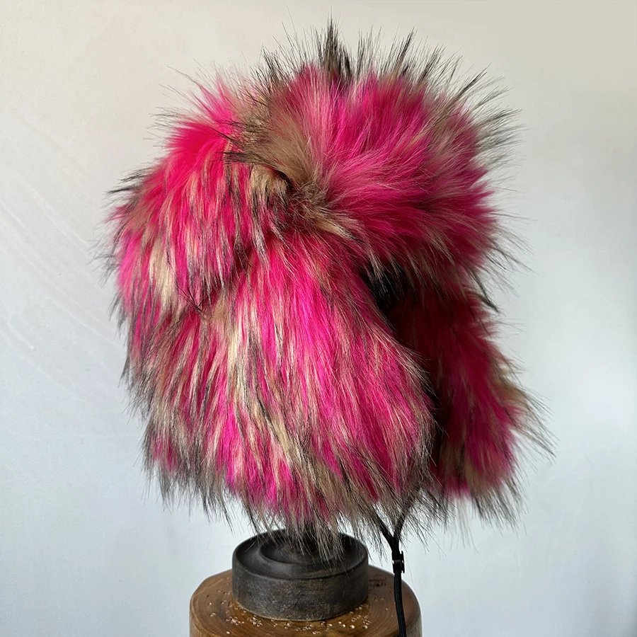 Ushanka Ear Flap Hat Dragon Fruit