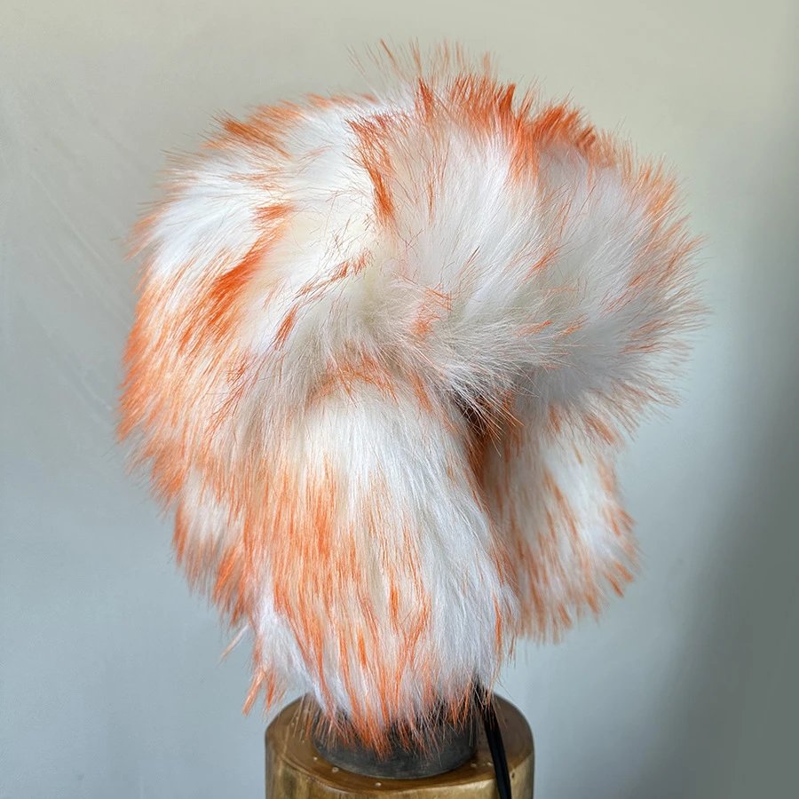Ushanka Ear Flap Hat Ice Cream Orange