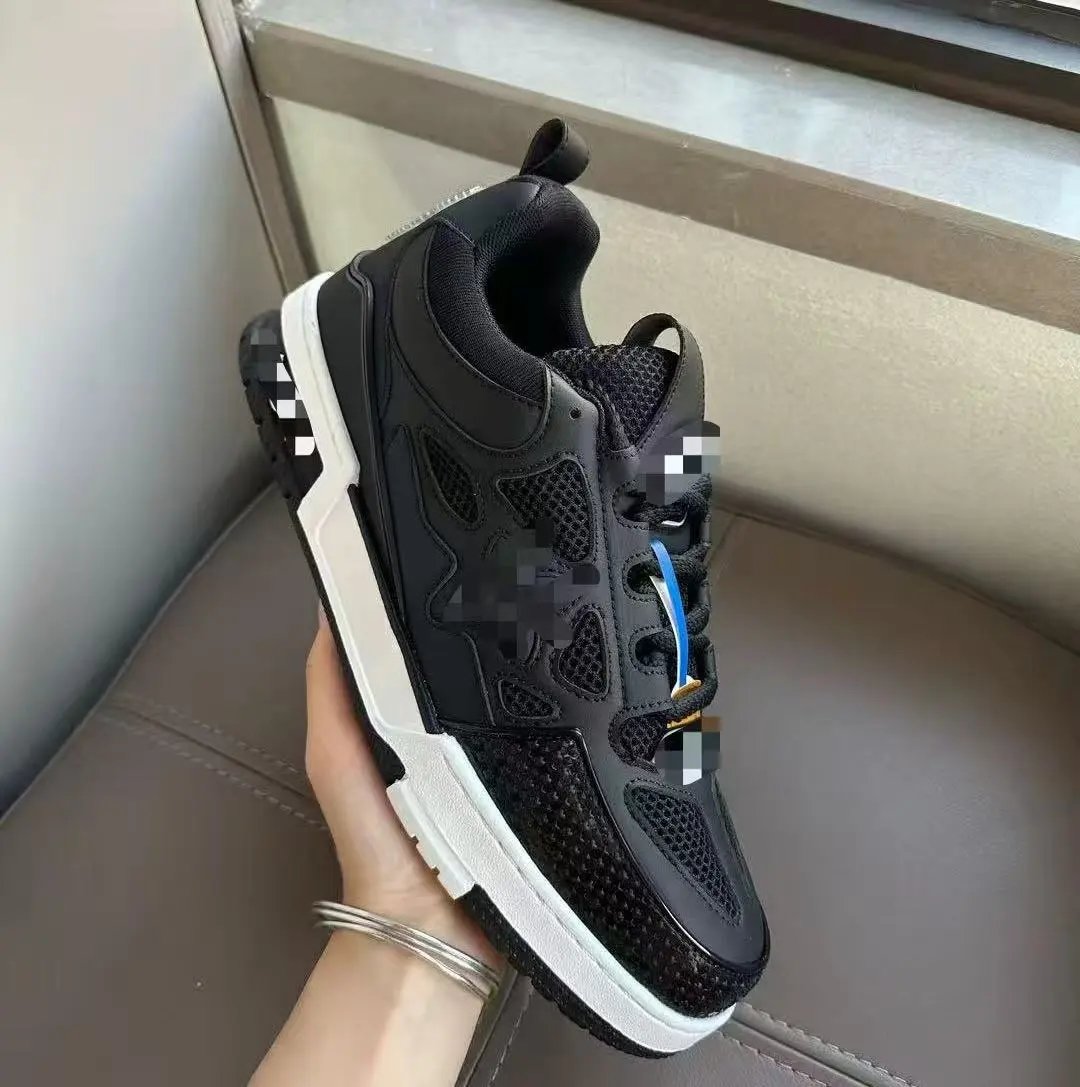 Unbranded Sneakers Low-Top Chunky Rhinestone Mesh — 05 black net on white background