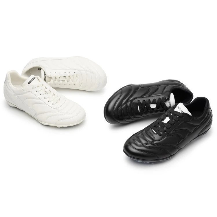 Top Layer Sheepskin Lace-Up Footprint Casual Commuter Low-Top Soccer Skate Shoes Men's Sneakers