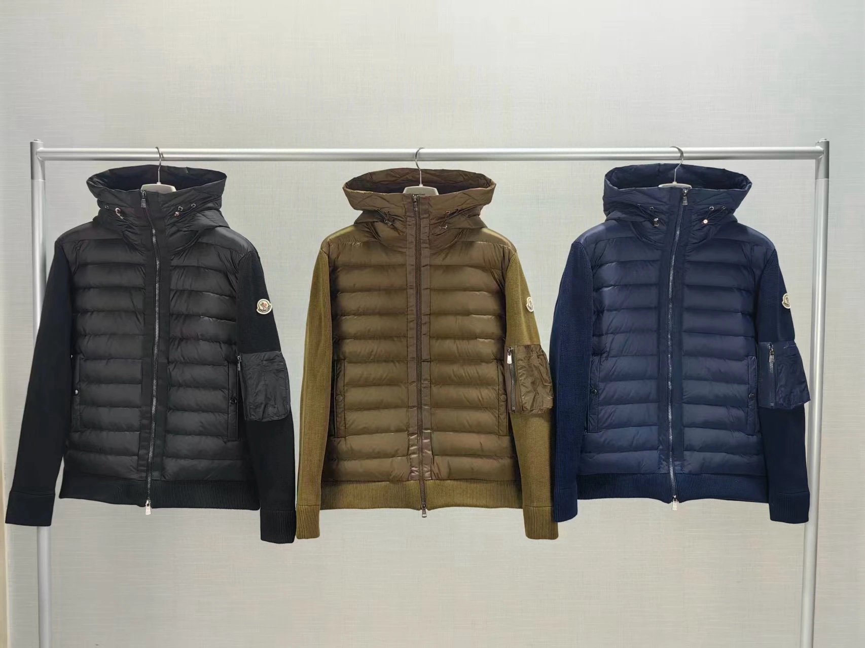 Jhxdf # Pro002 Hooded Wool Cardigan with Duck Down