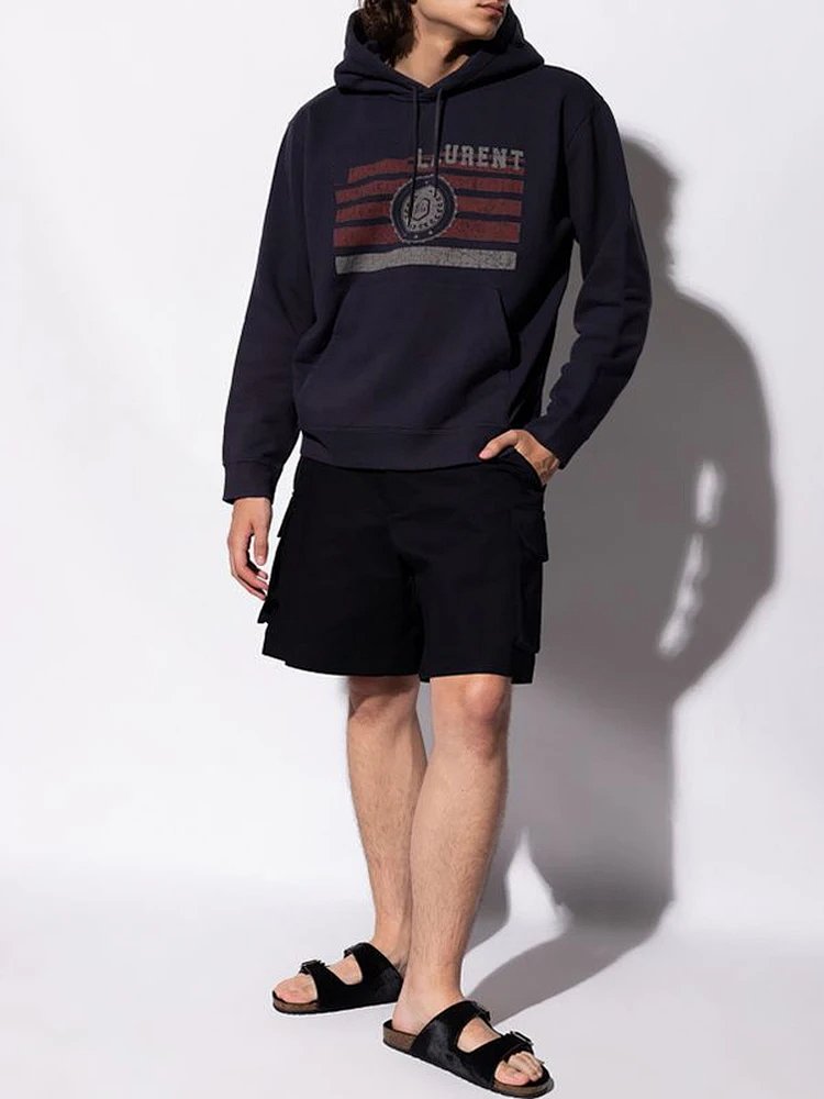 2025 Spring Summer Trendy SL Print Crewneck Short Sleeve TEE T-Shirt Pullover Hoodie Unisex Couple Matching