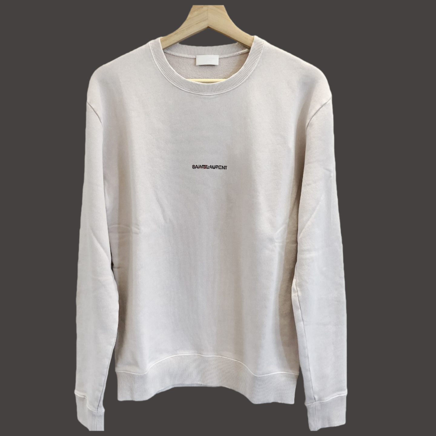 Saint Laurent Blood Luster Logo Crewneck Sweater White