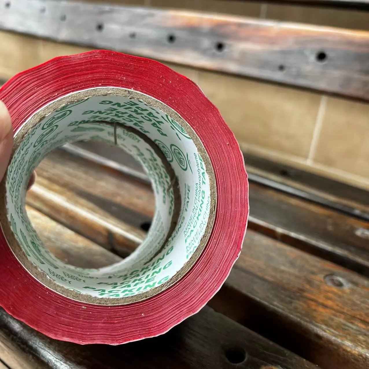 Balenciaga Packing Tape Bracelet Red