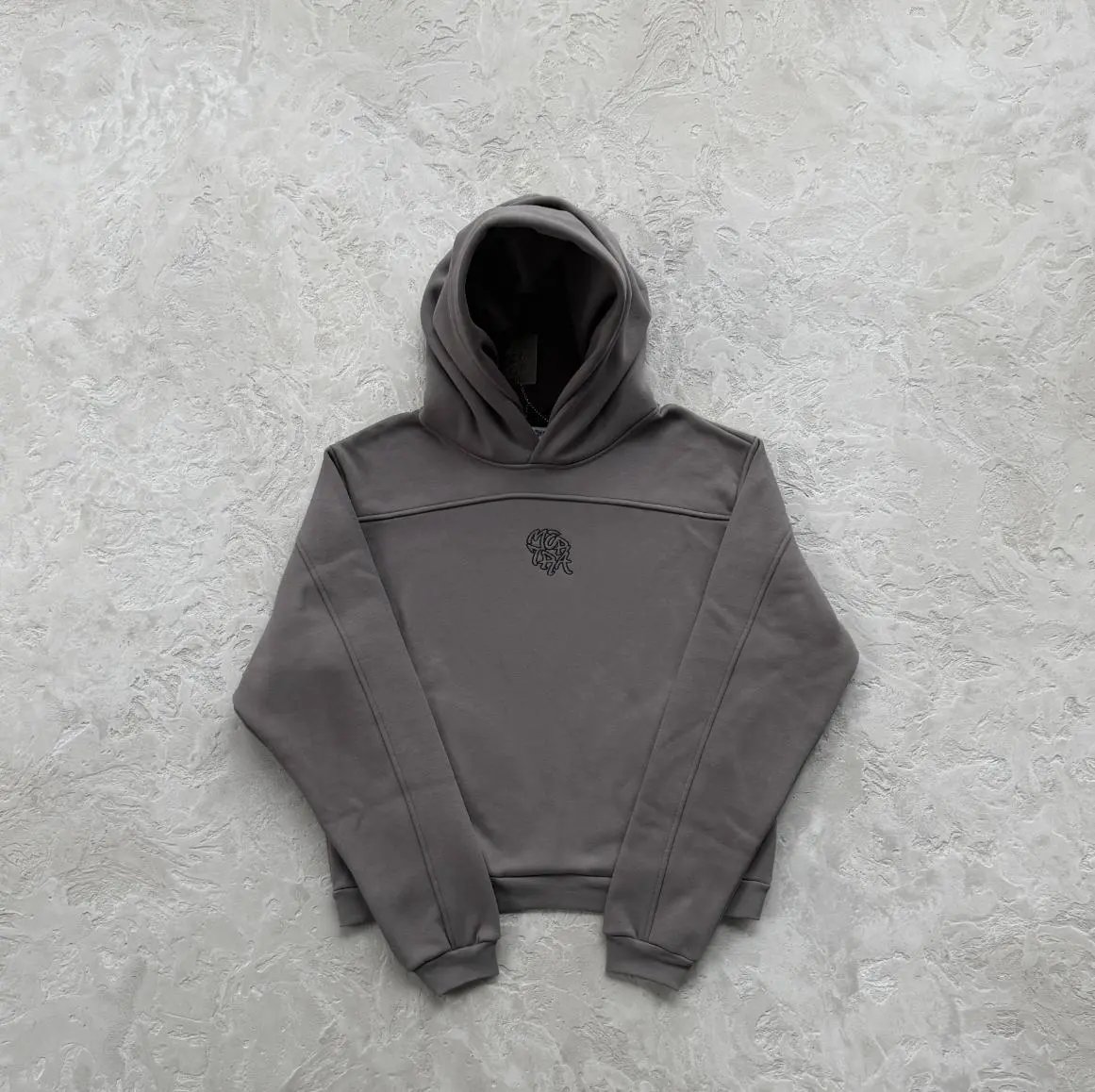 MUTA Jackets Hooded zip-up shell jacket with multiple zip pockets — Double-hooded gray