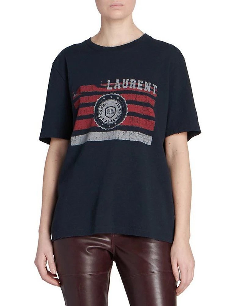 2025 Spring/Summer Trendy SL Printed Round Neck Short Sleeve TEE T-shirt Hoodie Hoodie for Men and Women Couples
