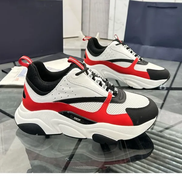 Dior B23 Sneakers White Red Black Chunky Sneakers - 1