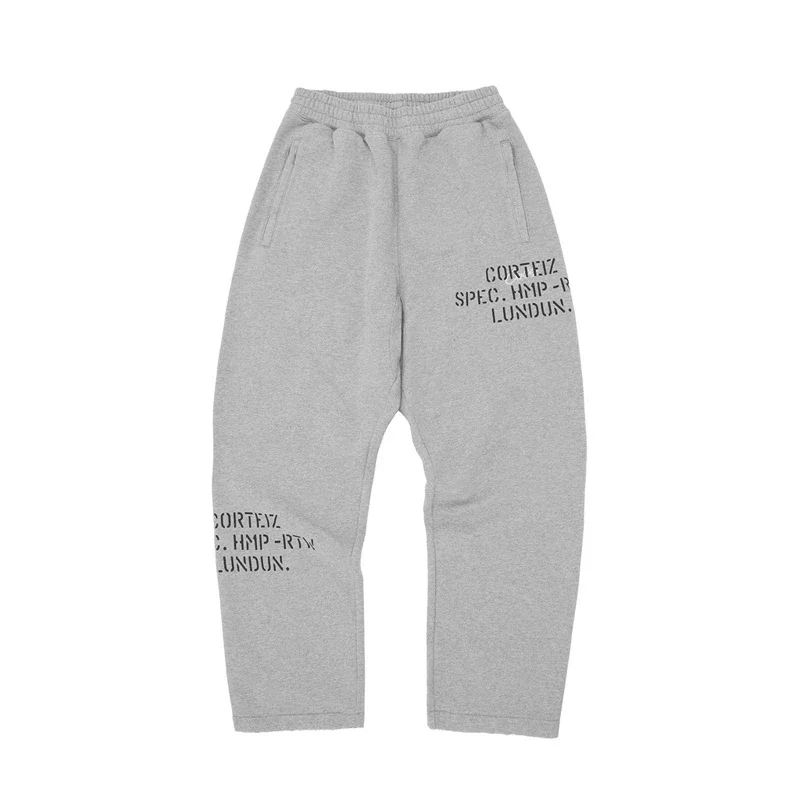 Corteiz American Hip-Hop Street Dance Embroidered Letter Knit Sweatpants Men's Trendy Sports Casual Suit