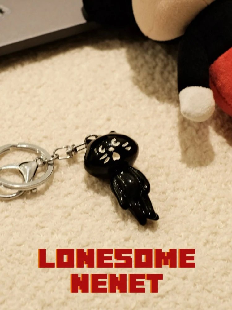 Japanese Style Cute Surprised Cat 'Nya' Keychain Plush Toy Pendant Bag Charm Keyring Decoration