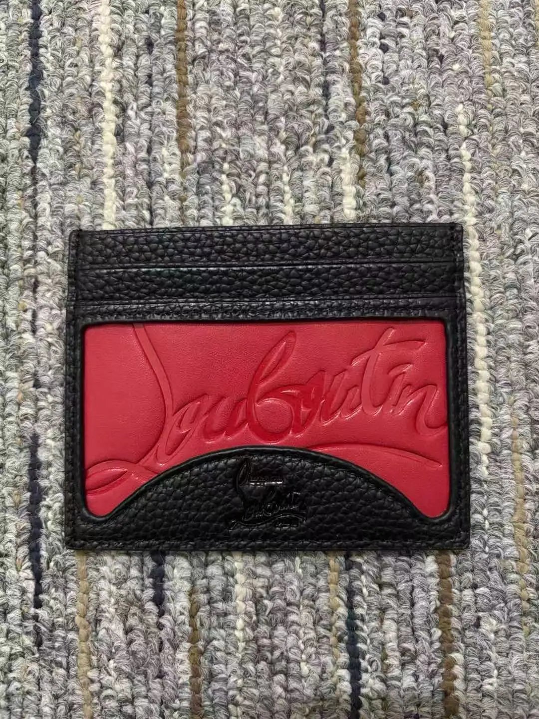 CL Rivet Card Holder, Unisex Trendy Red Sole Compact Wallet, Free Shipping
