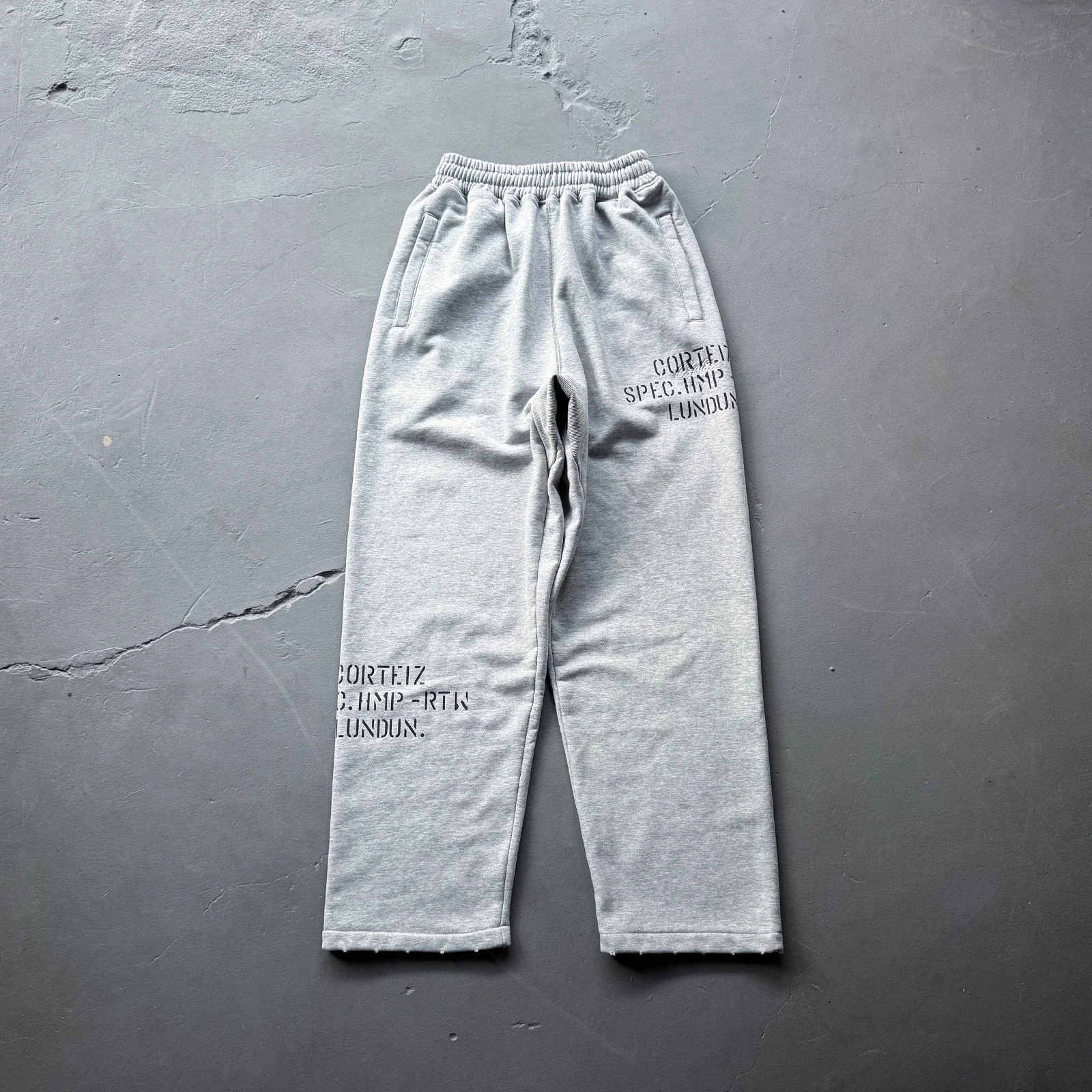 Corteiz American Hip-Hop Street Dance Embroidered Letter Knit Sweatpants Men's Trendy Sports Casual Suit